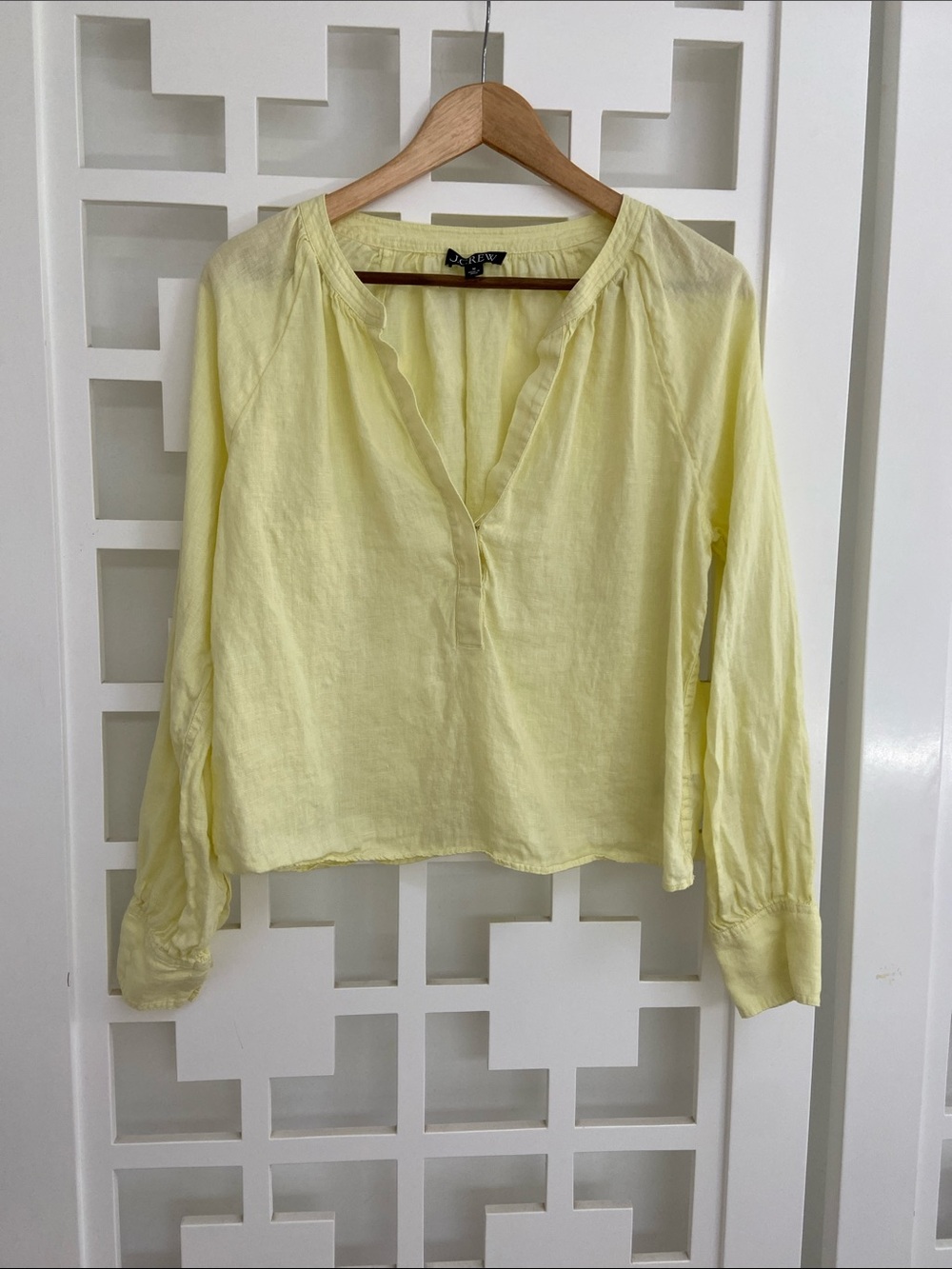 J. Crew Linen Peasant Top